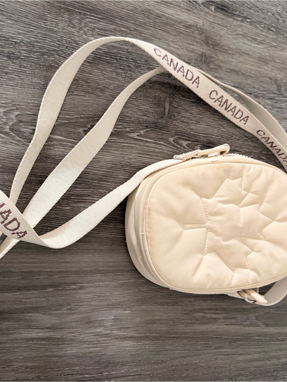 Lululemon Canada Branded Cream Quilted Crossbody Bag